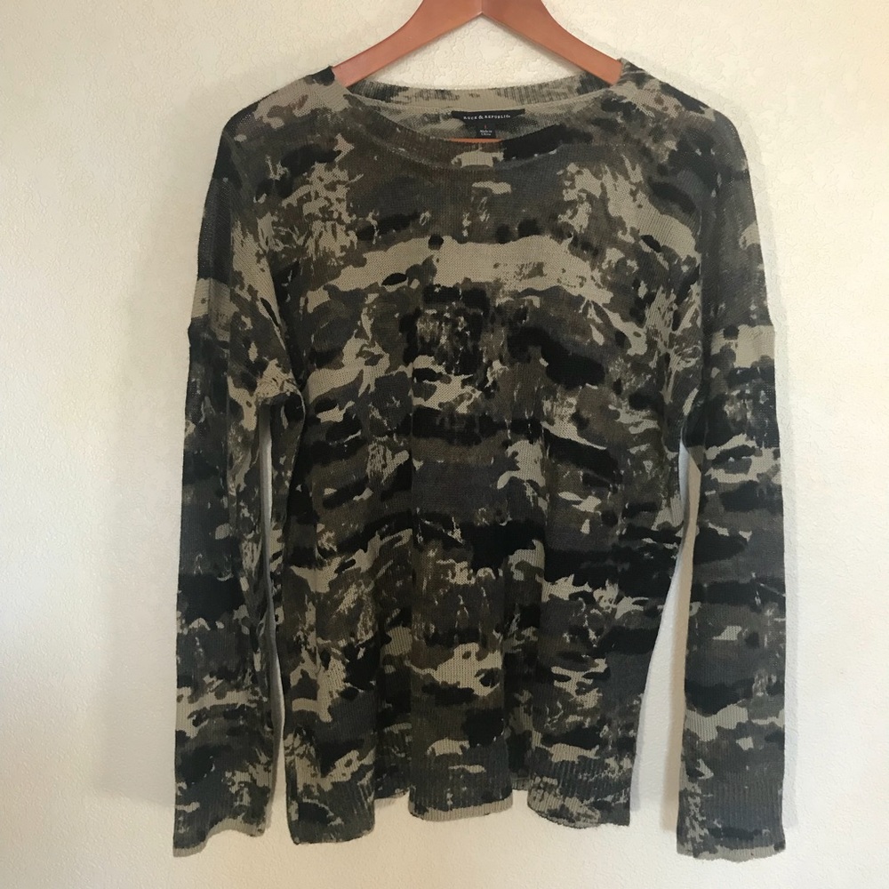 Rock and Republic Camo/Camouflage Sweater. Large
